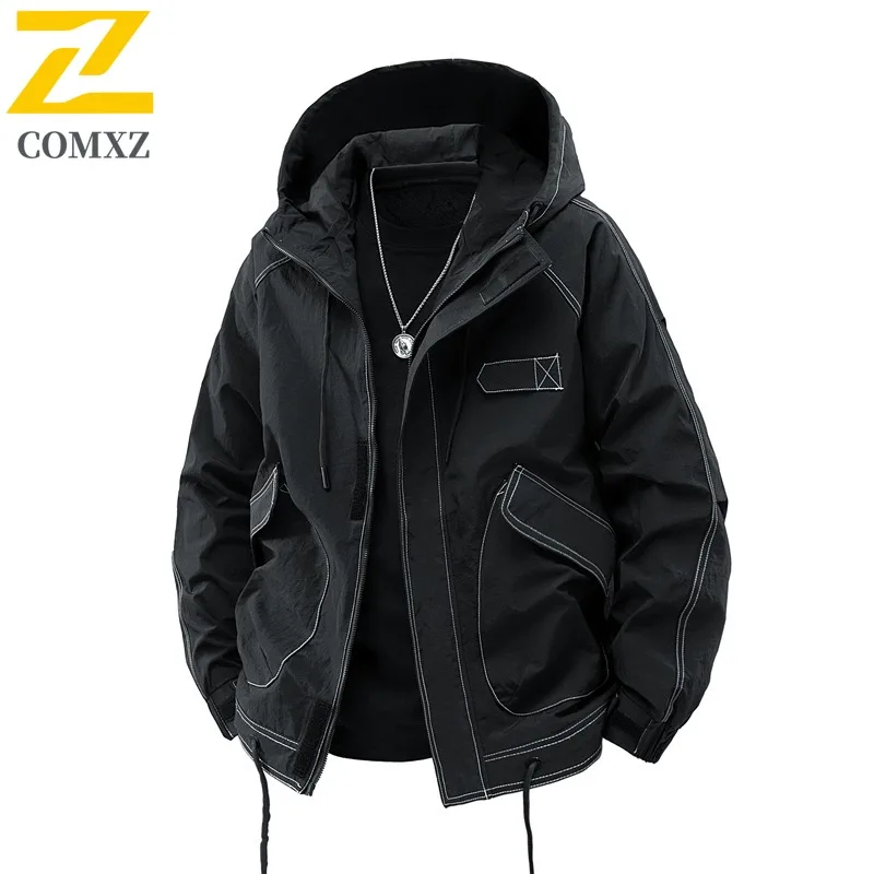 Men American Style Hooded Jacket Spring Autumn Casual Workwear Windproof Waterproof Coat with Multi-Pockets Fit Camping Fishing
Men American Style Hooded Jacket Spring Autumn Casual Workwear Windproof Waterproof Coat with Multi-Pockets Fit Camping Fishing