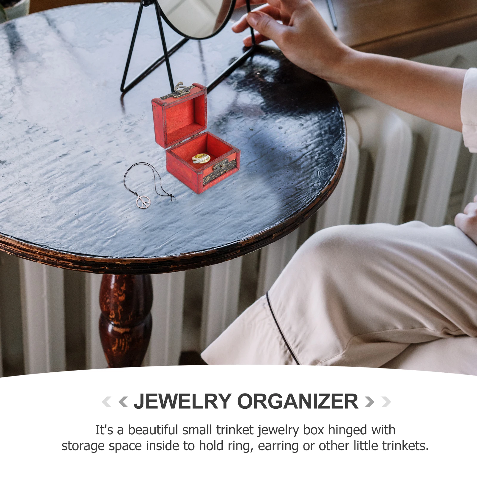 Wood Jewelry Box Small Trinket Storage Box Vintage Style Wooden Organizer Jewelry Holder for Rings Earrings Memory Keepsake
Wood Jewelry Box Small Trinket Storage Box Vintage Style Wooden Organizer Jewelry Holder for Rings Earrings Memory Keepsake