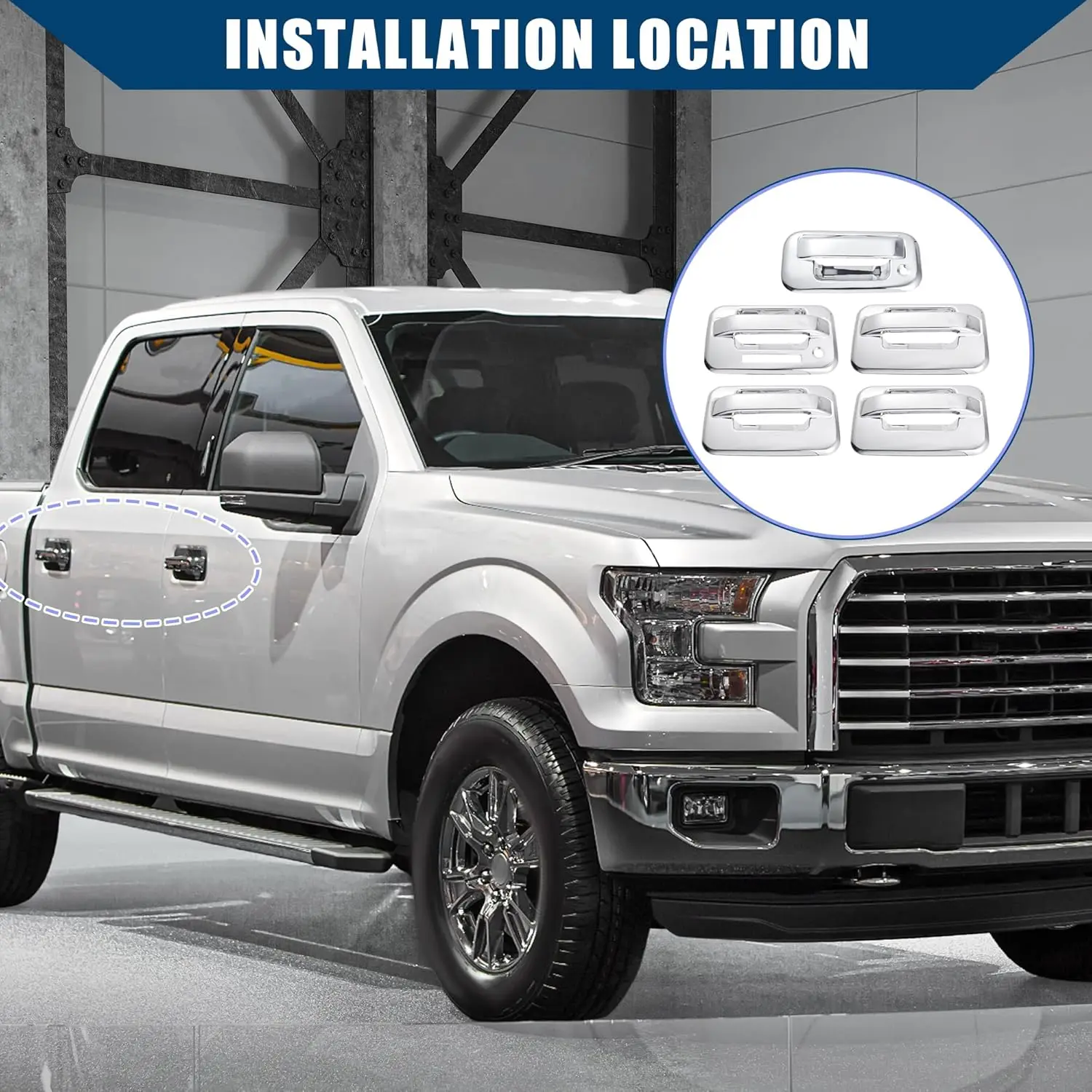 Exterior Door Handle Cover Trim Protector Car Handle Overlay Cap ABS Chrome Waterproof Anti Scratch For Ford F-150 4DR 2004-2014
Exterior Door Handle Cover Trim Protector Car Handle Overlay Cap ABS Chrome Waterproof Anti Scratch For Ford F-150 4DR 2004-2014