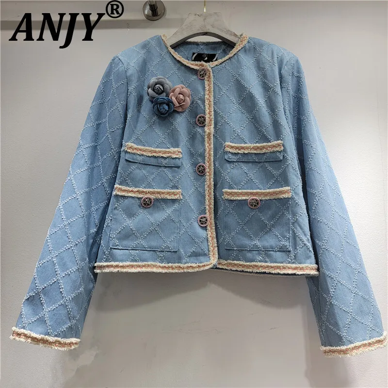 ANJY Autumn Winter New Women Fashion Denim Blue Short Jacket Trendy Color-Block Tide High-End Elegant Slim Versatile Coat A12346
ANJY Autumn Winter New Women Fashion Denim Blue Short Jacket Trendy Color-Block Tide High-End Elegant Slim Versatile Coat A12346