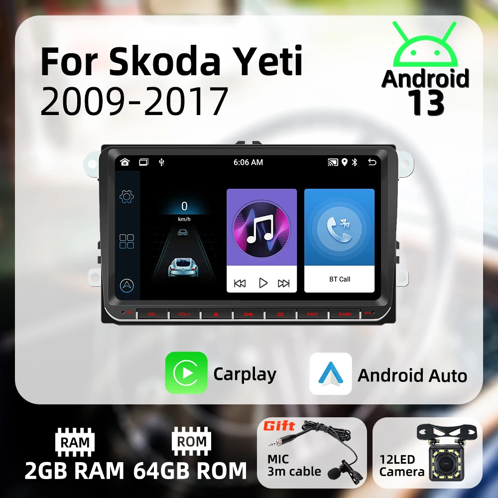 Wireless Carplay Android Auto Android Car Multimedia 2Din Radio for Skoda Yeti 2009-2017 Head Unit GPS BT WIFI 9" Screen Stereo
Wireless Carplay Android Auto Android Car Multimedia 2Din Radio for Skoda Yeti 2009-2017 Head Unit GPS BT WIFI 9" Screen Stereo