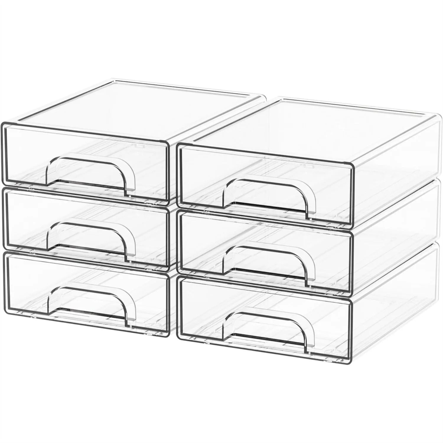 Clear Stackable Storage Drawers, 6 Pack Acrylic Organizer for Makeup, Office Supplies, Art Crafts, Desk Accessories
Clear Stackable Storage Drawers, 6 Pack Acrylic Organizer for Makeup, Office Supplies, Art Crafts, Desk Accessories