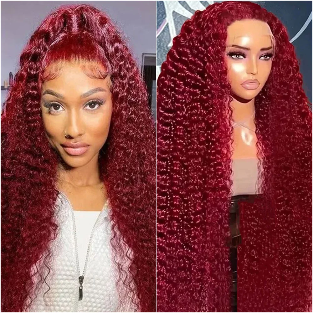 99J Burgundy 13x6 Lace Frontal Deep Wave Wig Curly Human Hair 30 40 Inch 13x4 HD Transparent Lace Front Colored Wigs For Women
99J Burgundy 13x6 Lace Frontal Deep Wave Wig Curly Human Hair 30 40 Inch 13x4 HD Transparent Lace Front Colored Wigs For Women