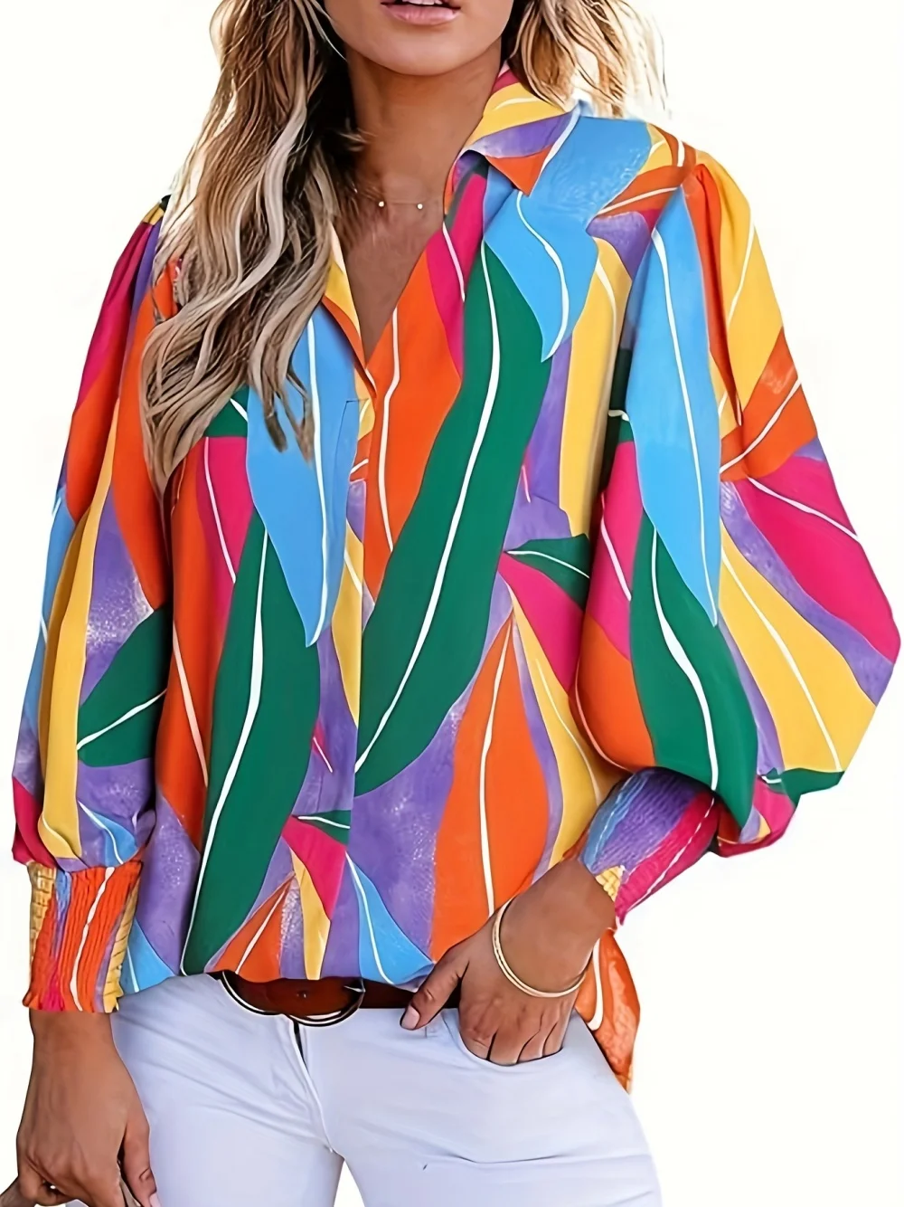 Plus Size Summer Tops for Women 2024 Casual V Neck Boho Blouse Long Puff Sleeve Floral Print Chiffon Shirts Colorful Summer
Plus Size Summer Tops for Women 2024 Casual V Neck Boho Blouse Long Puff Sleeve Floral Print Chiffon Shirts Colorful Summer