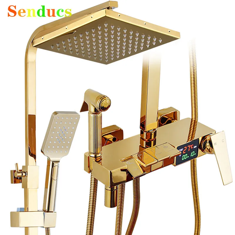 Gold Piano Digital Bathroom Shower Set Quality Brass Hot Cold Bathroom Faucets Accessories Thermostatic Digital Shower System
Gold Piano Digital Bathroom Shower Set Quality Brass Hot Cold Bathroom Faucets Accessories Thermostatic Digital Shower System