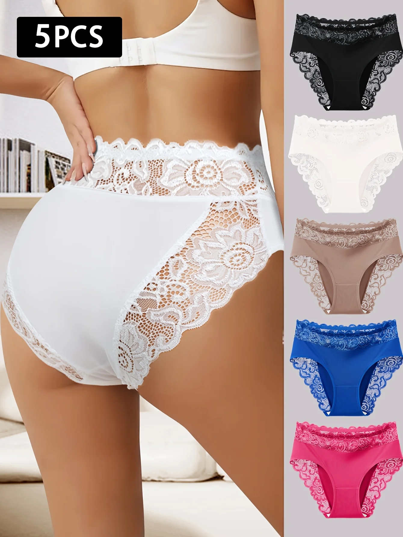 5Pcs/Set Sexy Lace Underwear for Women High Waist Floral Briefs for Women Back Lace Underwear for Women Sexy Solid Color Briefs
5Pcs/Set Sexy Lace Underwear for Women High Waist Floral Briefs for Women Back Lace Underwear for Women Sexy Solid Color Briefs