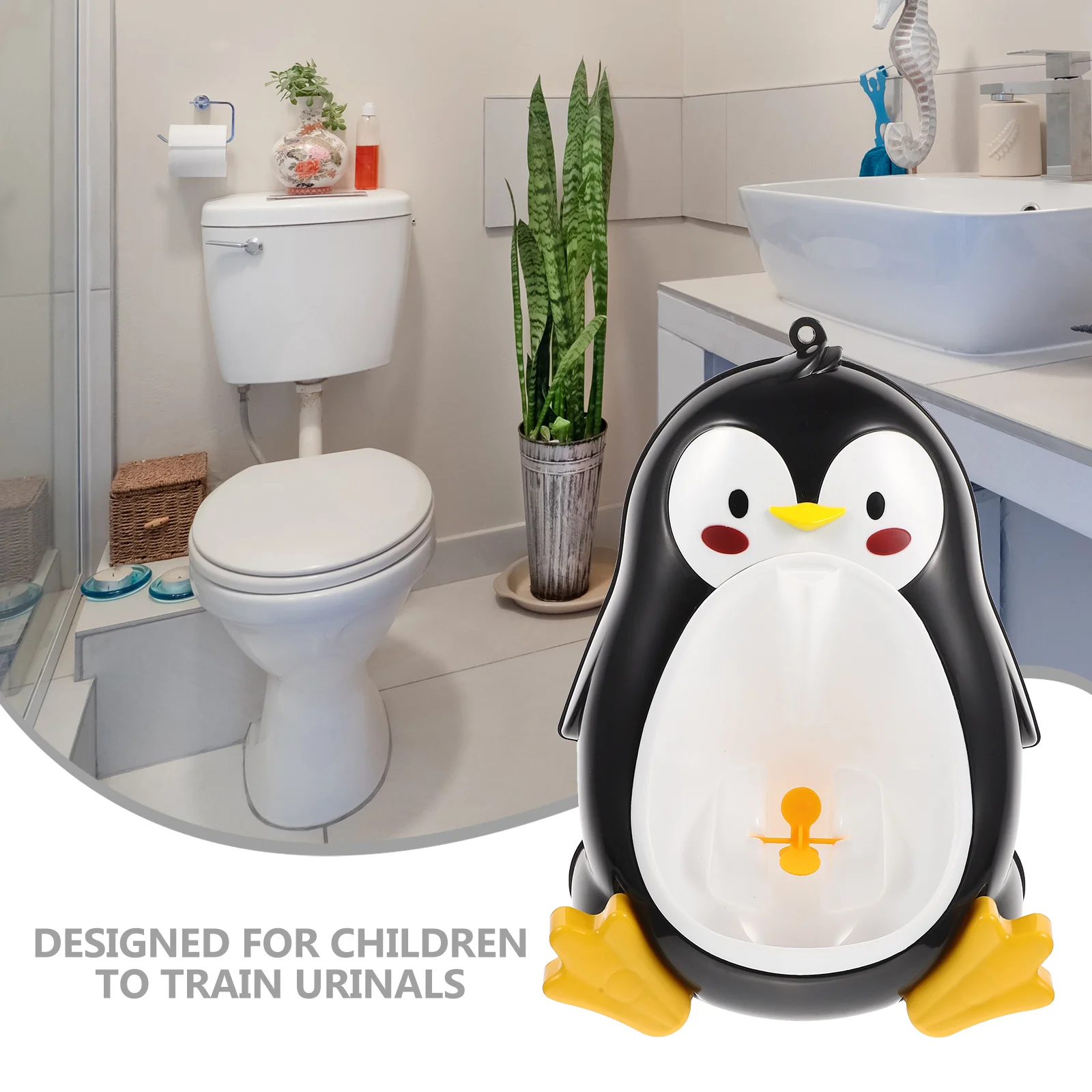 Penguin Shape Kids Wall Hanging Urinal Durable ABS Material Colorful Fun Design Training Toilet for Boys Toddler Potty 
Penguin Shape Kids Wall Hanging Urinal Durable ABS Material Colorful Fun Design Training Toilet for Boys Toddler Potty