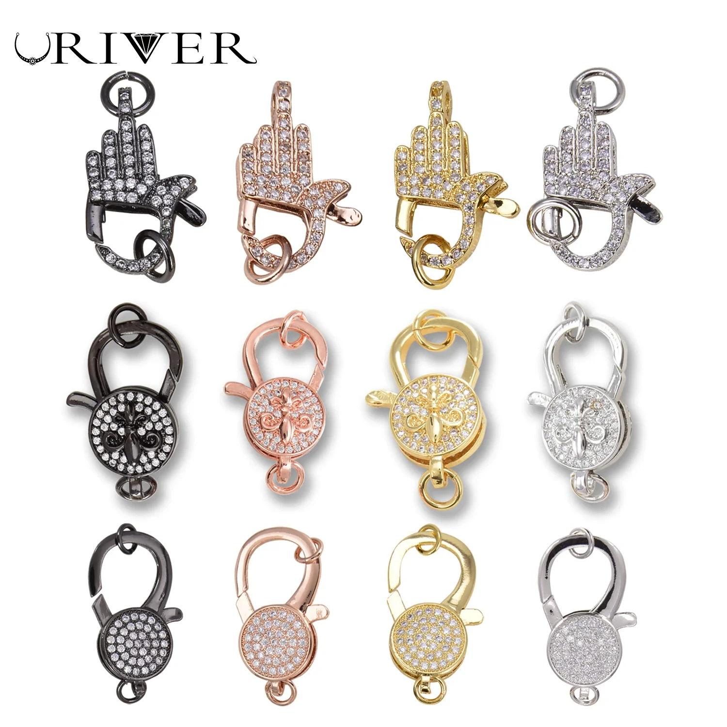 1 Pcs Fashion Connectors Flower Lock Palm Lobster Clasp Bracelet Keychain Jewelry Supplies Inlaid Shiny Zircon DIY Accessories
1 Pcs Fashion Connectors Flower Lock Palm Lobster Clasp Bracelet Keychain Jewelry Supplies Inlaid Shiny Zircon DIY Accessories