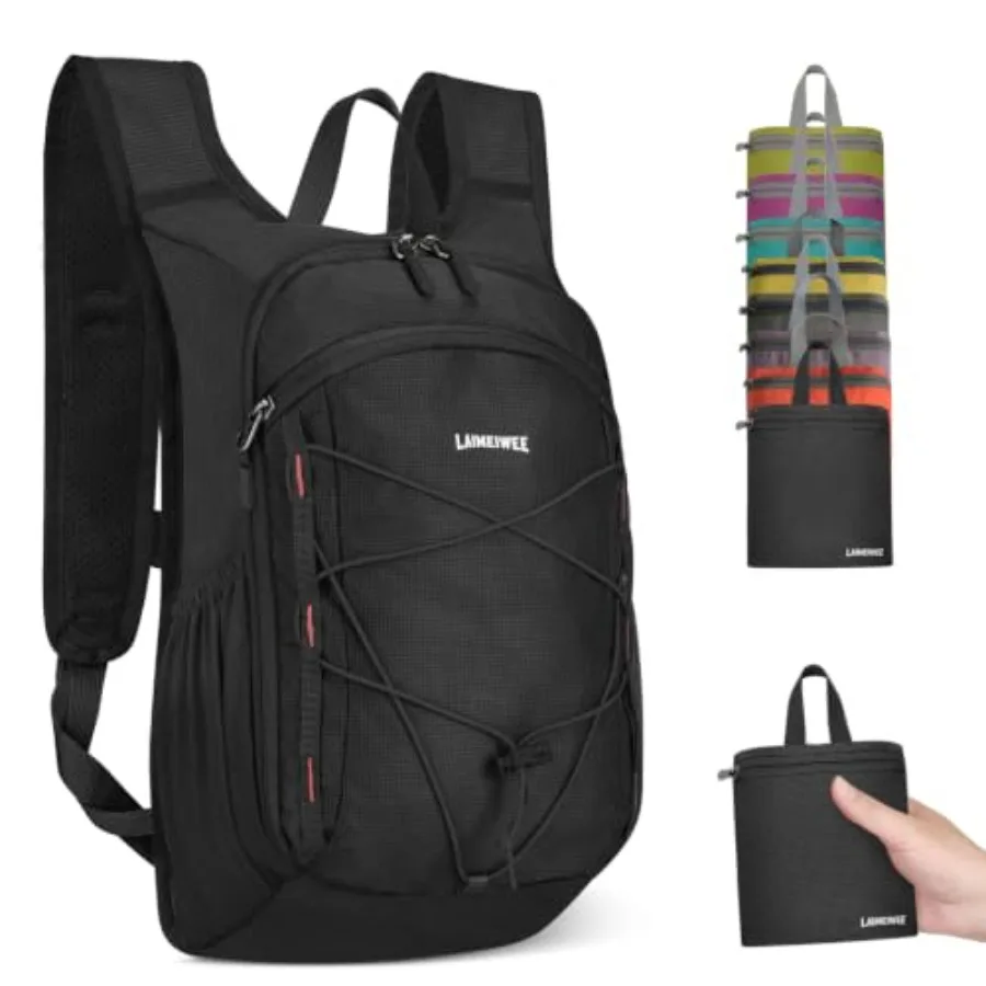 13L Small Hiking Backpack for Women Men, Lightweight Foldable Day pack, Packable Daypack for Travel, Camping Black
13L Small Hiking Backpack for Women Men, Lightweight Foldable Day pack, Packable Daypack for Travel, Camping Black