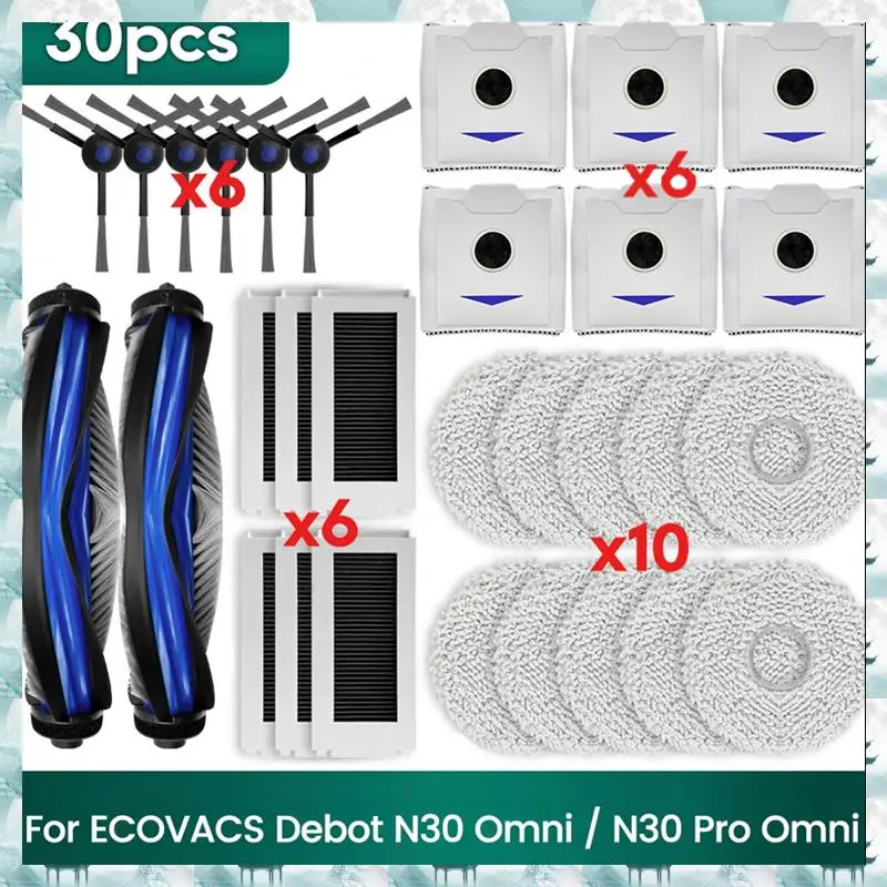 Caci For Ecovacs Debot N30 Omni / N30 Pro Omni Robot Vacuum Accessories Main Side Brush Hepa Filter Mop Dust Bags Parts
Caci For Ecovacs Debot N30 Omni / N30 Pro Omni Robot Vacuum Accessories Main Side Brush Hepa Filter Mop Dust Bags Parts