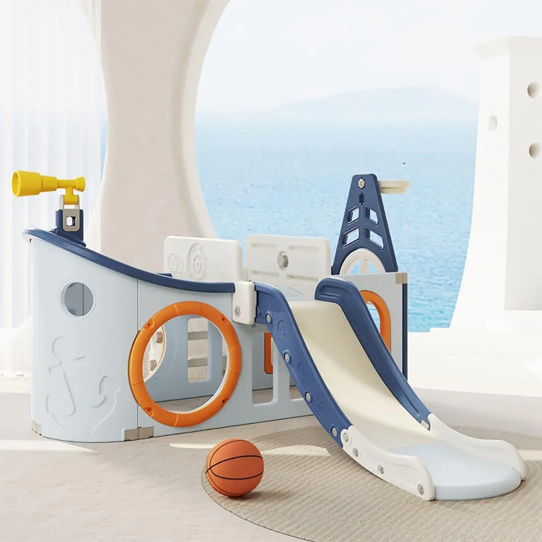 7 in 1 Toddler Slide Set for Baby, Pirate Ship Playset, Kids with Basketball Hoop, Indoor and Outdoor Toddler
7 in 1 Toddler Slide Set for Baby, Pirate Ship Playset, Kids with Basketball Hoop, Indoor and Outdoor Toddler