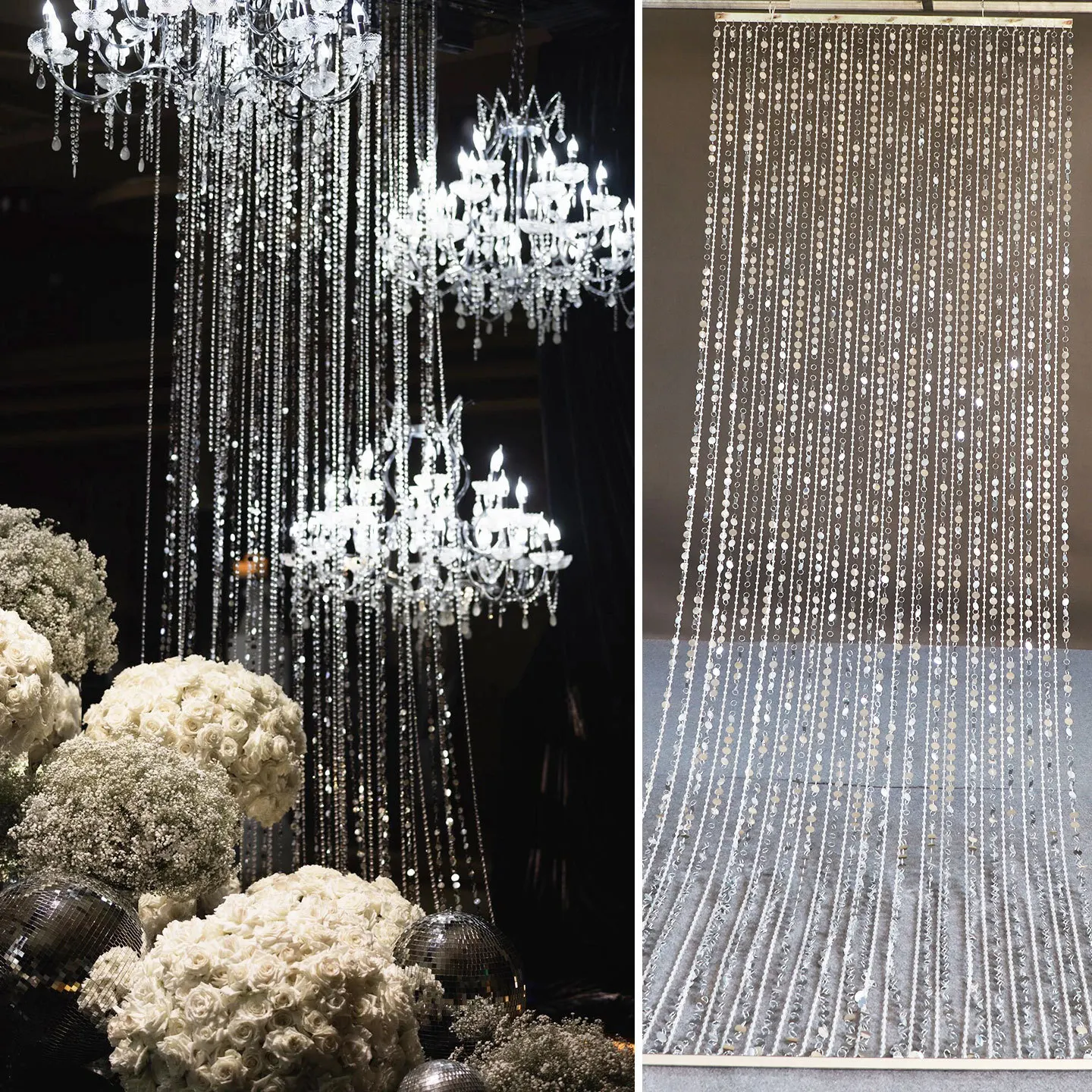 &c Wedding Crystal Hanging Sequin Bead Chain Stage Decoration Props Hall Ceiling Hanging for Wedding Party Decor
&c Wedding Crystal Hanging Sequin Bead Chain Stage Decoration Props Hall Ceiling Hanging for Wedding Party Decor