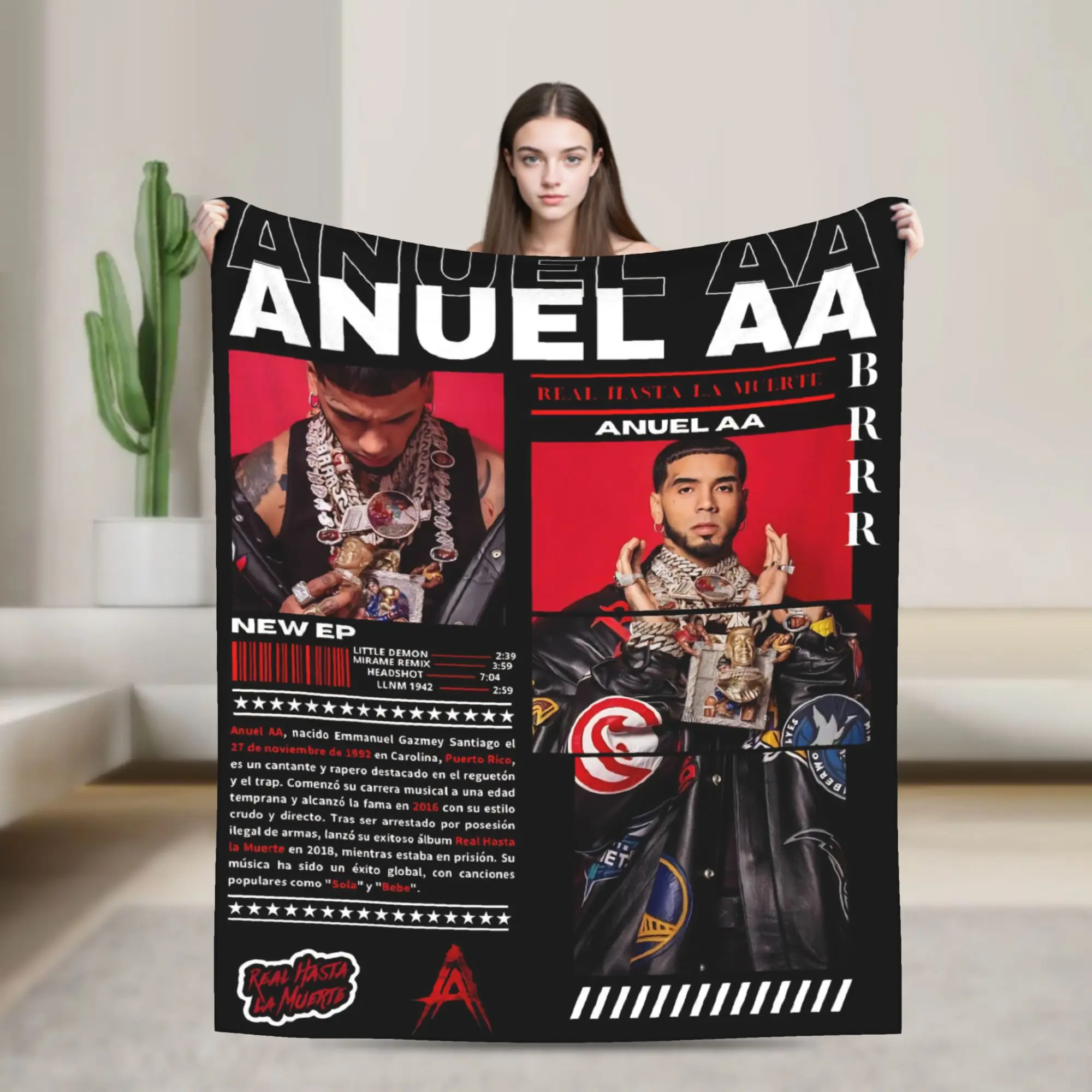 Anuel AA Rhlm 2 Album Super Soft Blanket Travel Plush Bedding Throws Comfortable Living Room Flannel Bedspread Sofa Bed Cover
Anuel AA Rhlm 2 Album Super Soft Blanket Travel Plush Bedding Throws Comfortable Living Room Flannel Bedspread Sofa Bed Cover