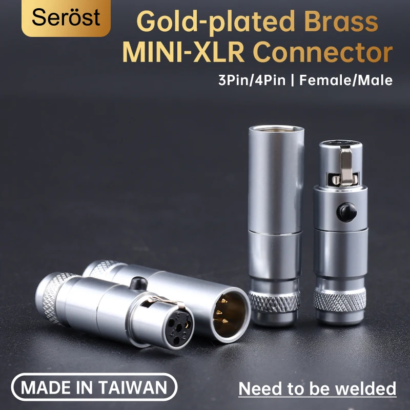 Serost HiFi Audio Mini XLR Connector 3/4 Pin Audio Connector Plug Socket Female & Male Jack for DIY Microphones Headphones Cable
Serost HiFi Audio Mini XLR Connector 3/4 Pin Audio Connector Plug Socket Female & Male Jack for DIY Microphones Headphones Cable