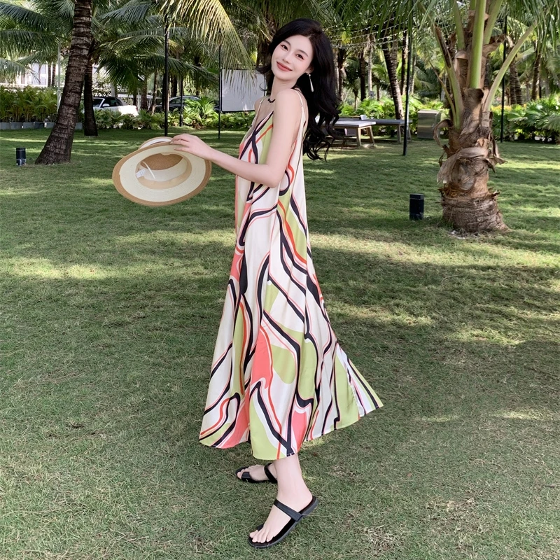 2024 Elegant Lolita Deep V Dresses Print Strappy Korean Fashion Midi Clothing Long Loose Stylish Simple Beach Sundress for Women
2024 Elegant Lolita Deep V Dresses Print Strappy Korean Fashion Midi Clothing Long Loose Stylish Simple Beach Sundress for Women