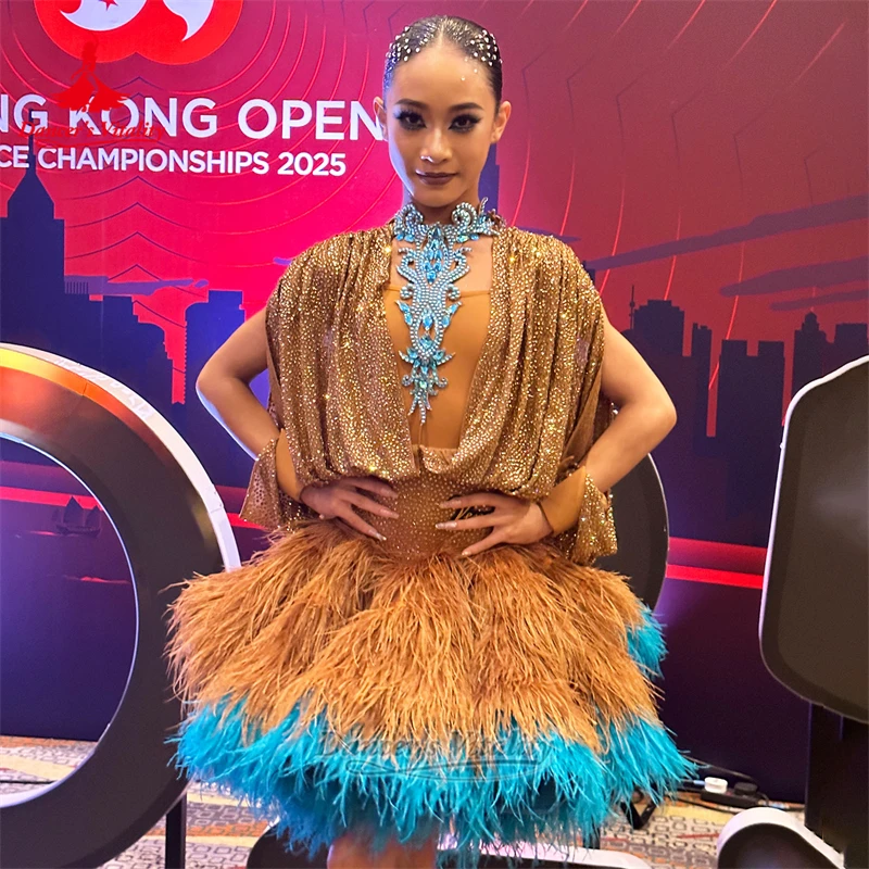 Adolescents Samba Jive Chacha Dresses Customized Adult Women Latin Dance Professional Feather Style Attire Dancer's Vitality
Adolescents Samba Jive Chacha Dresses Customized Adult Women Latin Dance Professional Feather Style Attire Dancer's Vitality