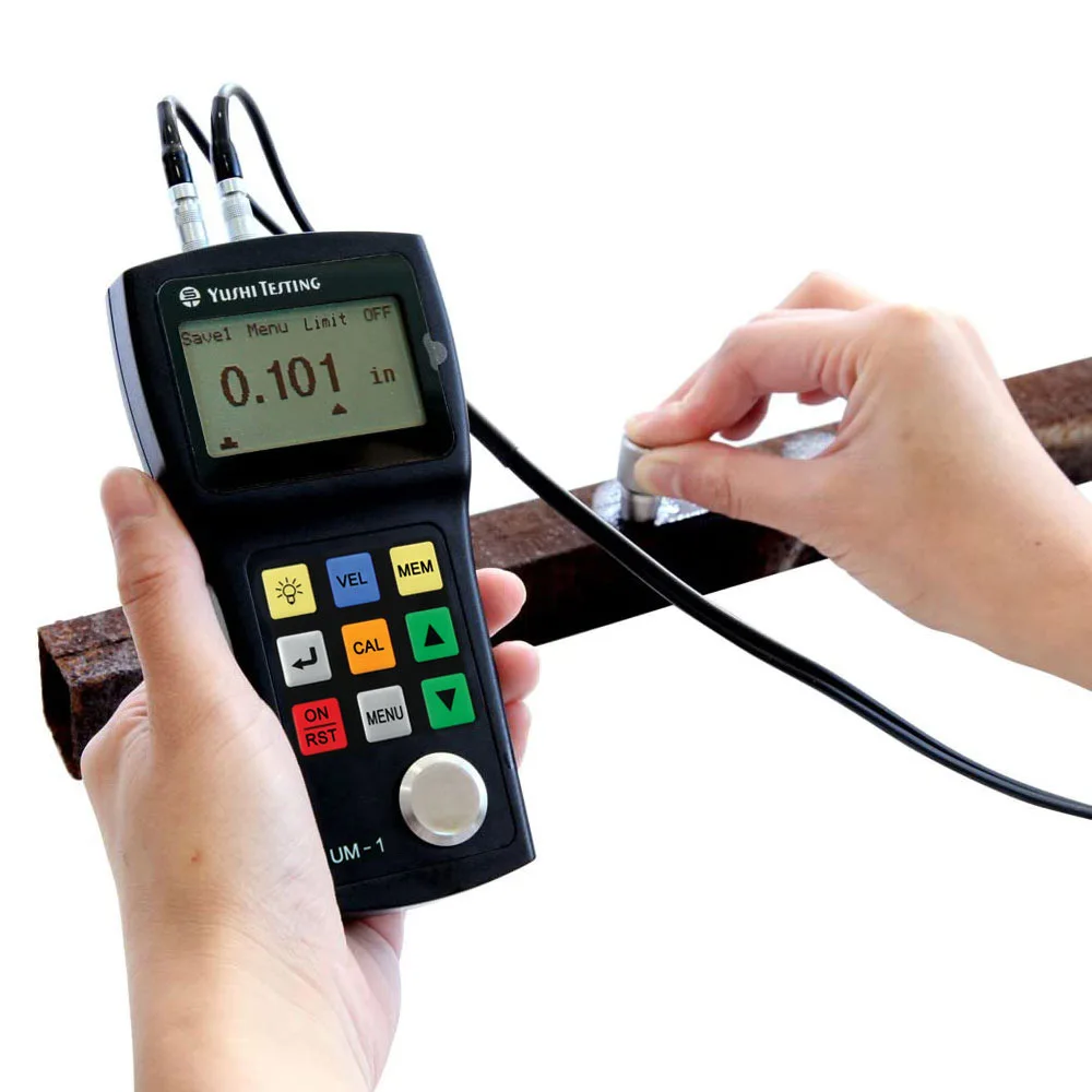 YUSHI UM-1 Industrial NDT UT Testing 0.8-300mm Metal Ultrasonic Thickness Gauge With PT-08B Probe Dual Element Transducer
YUSHI UM-1 Industrial NDT UT Testing 0.8-300mm Metal Ultrasonic Thickness Gauge With PT-08B Probe Dual Element Transducer