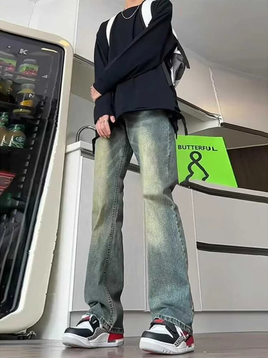 Retro American High Street Yellow Mud Straight Leg Jeans Men's Fashionable Versatile Washed out Micro Flared Denim Pants
Retro American High Street Yellow Mud Straight Leg Jeans Men's Fashionable Versatile Washed out Micro Flared Denim Pants