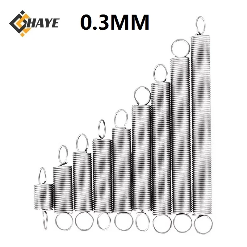 0.3 mm Wire Diameter 304 Stainless Steel Tension Springs Extension Pull Spring with Dual Hooks 10pcs 10 to 50mm Length
0.3 mm Wire Diameter 304 Stainless Steel Tension Springs Extension Pull Spring with Dual Hooks 10pcs 10 to 50mm Length