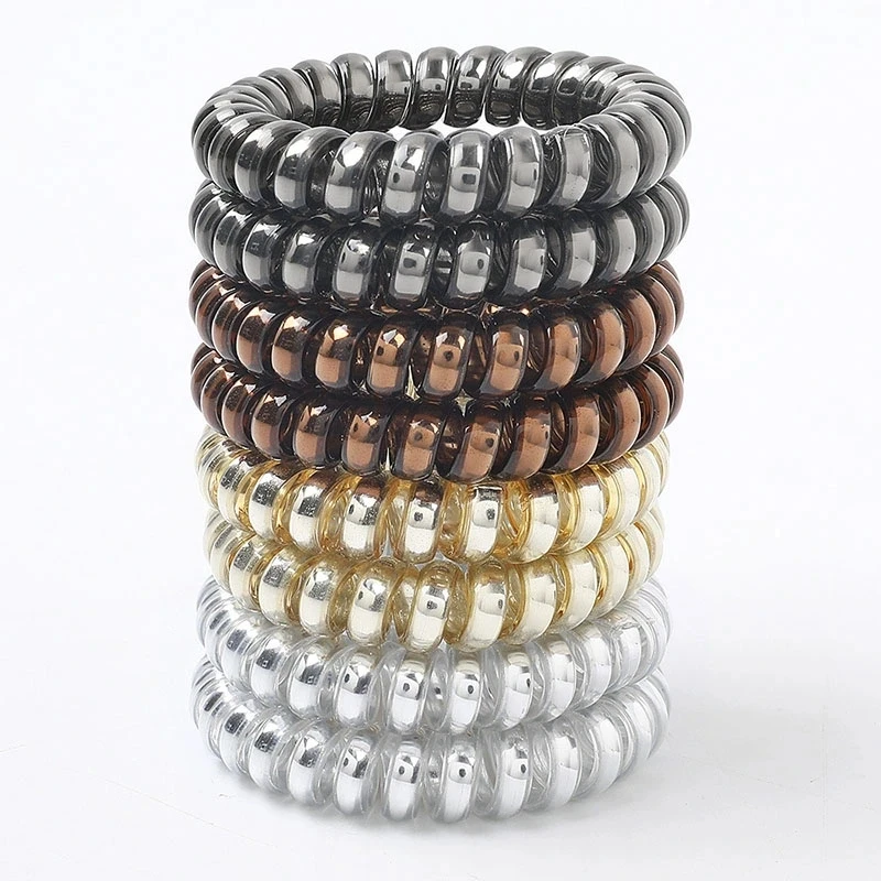 10pcs/Set Telephone Cord Scrunchies Spiral Hair Ties Metal Color Phone Cord Elastic Hair Bands Women Hair Accessories
10pcs/Set Telephone Cord Scrunchies Spiral Hair Ties Metal Color Phone Cord Elastic Hair Bands Women Hair Accessories