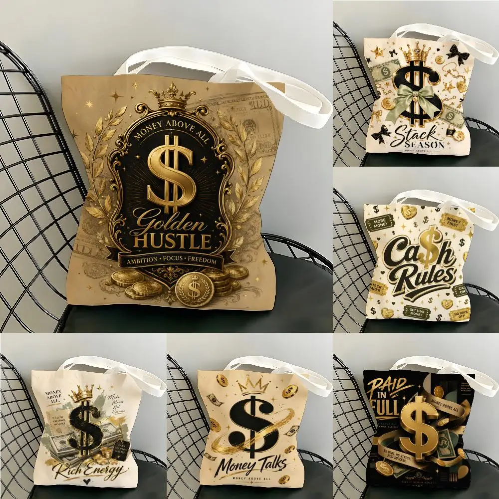 Money Comes First Storage Bags Double-Sided Canvas Tote Bag, Eco-Friendly Reusable Large Capacity Shopping Handbag
Money Comes First Storage Bags Double-Sided Canvas Tote Bag, Eco-Friendly Reusable Large Capacity Shopping Handbag