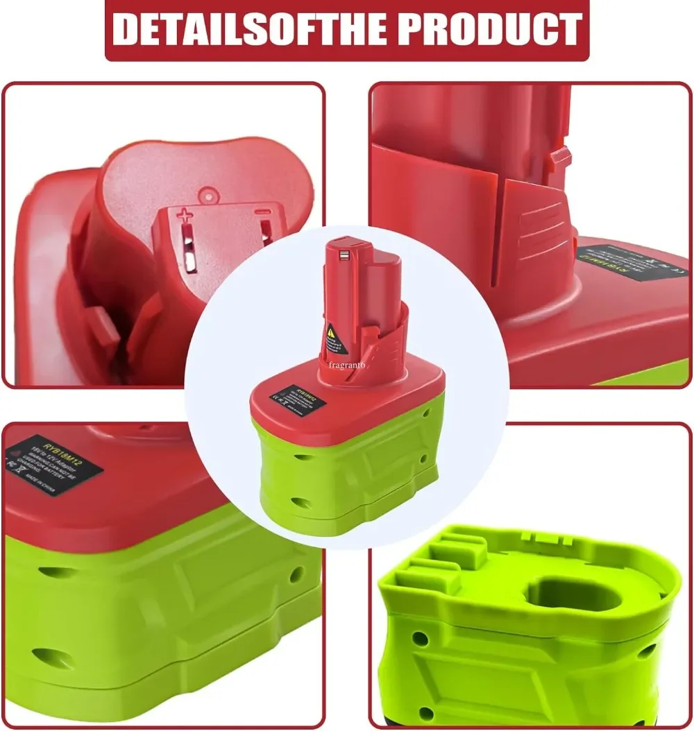Для аккумулятора Ryobi 18 В, адаптер для инструмента Milwaukee 12 В, преобразователь литий-ионного аккумулятора Ryobi 18 В для дрели Milwaukee 12 В
Для аккумулятора Ryobi 18 В, адаптер для инструмента Milwaukee 12 В, преобразователь литий-ионного аккумулятора Ryobi 18 В для дрели Milwaukee 12 В
