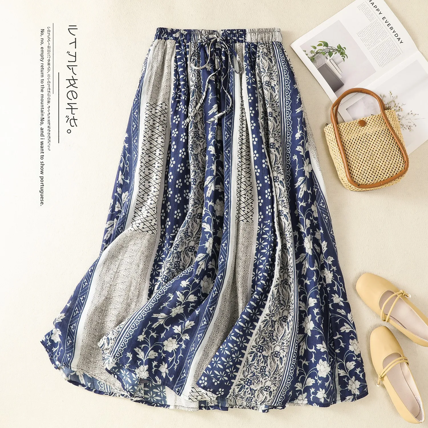 Slimming Cotton Linen Spring Summer New Vintage Sle Original Countryside Flax Print Color Blo Versatile Midi Maxi Skirt
Slimming Cotton Linen Spring Summer New Vintage Sle Original Countryside Flax Print Color Blo Versatile Midi Maxi Skirt
