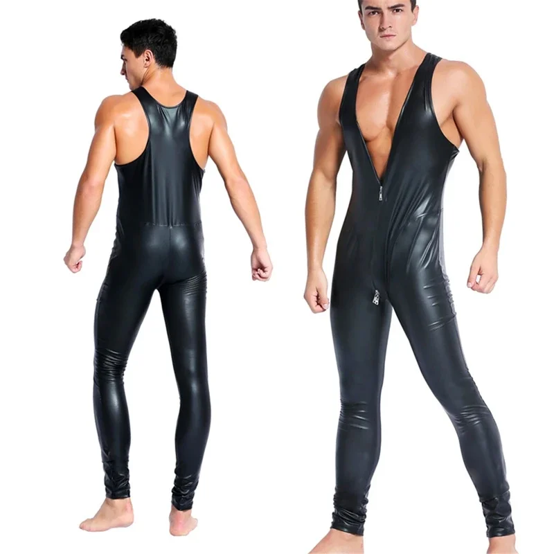 Men Wetlook Leather Latex Catsuit Bodysuit Black Shiny Erotic Lingerie Zentai Body Wear One Piece Jumpsuit Open Crotch Clubwear
Men Wetlook Leather Latex Catsuit Bodysuit Black Shiny Erotic Lingerie Zentai Body Wear One Piece Jumpsuit Open Crotch Clubwear