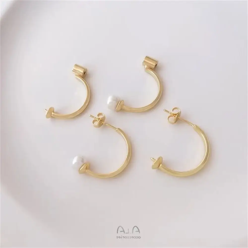 925 Tremella Needle 14K Gold-coated C-shaped Half-hole Beaded Earrings with Earplugs Pearl Earrings Diy Earrings Accessories
925 Tremella Needle 14K Gold-coated C-shaped Half-hole Beaded Earrings with Earplugs Pearl Earrings Diy Earrings Accessories