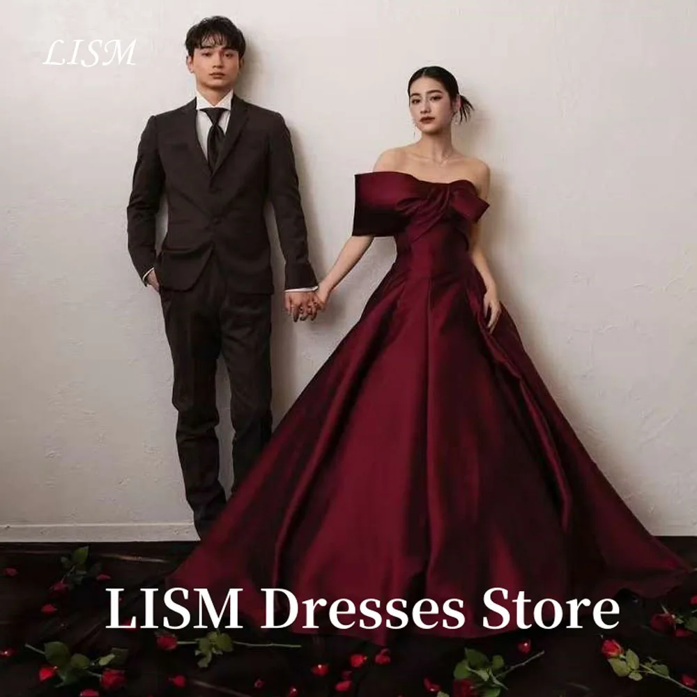 LISM Deep Red One Shoulder A-Line Korea Evening Dresses Photo Shoot Soft Satin Strapless Prom Gowns웨딩드레스Customized Corsets
LISM Deep Red One Shoulder A-Line Korea Evening Dresses Photo Shoot Soft Satin Strapless Prom Gowns웨딩드레스Customized Corsets