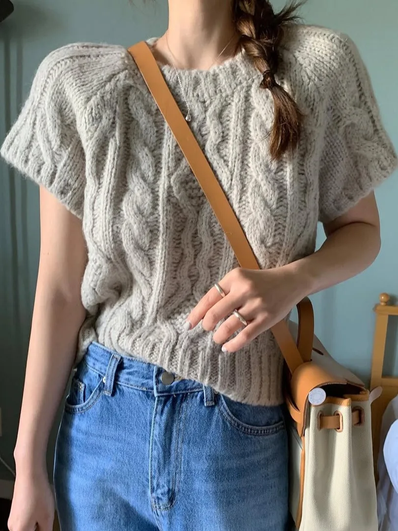 Retro Twist ort Sve Knitwear Women's Chic Soft Cozy round Ne Top ort Sle Pullover Polyester Fiber Autumn Faion 
Retro Twist ort Sve Knitwear Women's Chic Soft Cozy round Ne Top ort Sle Pullover Polyester Fiber Autumn Faion
