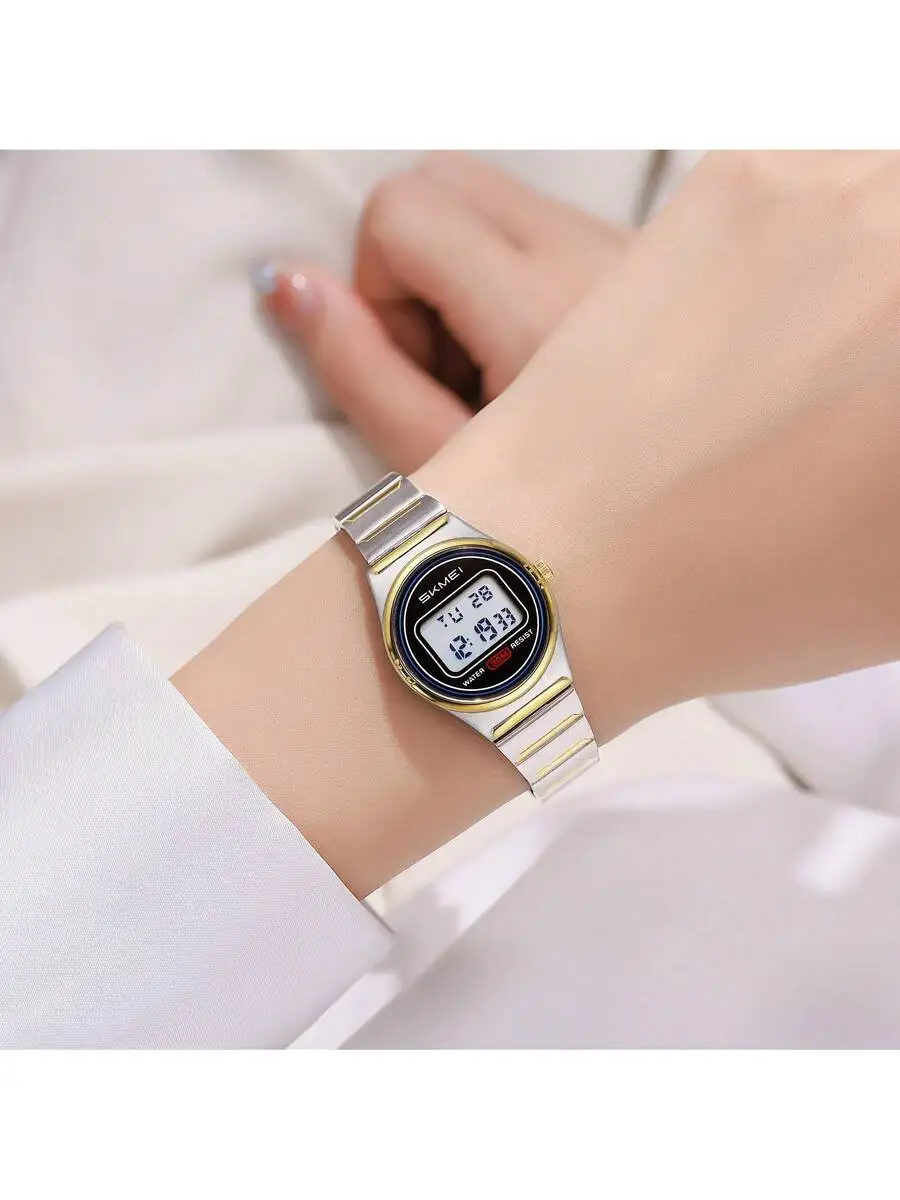 Compact Digital Watch For Women Stainless Steel Waterproof Casual Style
Compact Digital Watch For Women Stainless Steel Waterproof Casual Style