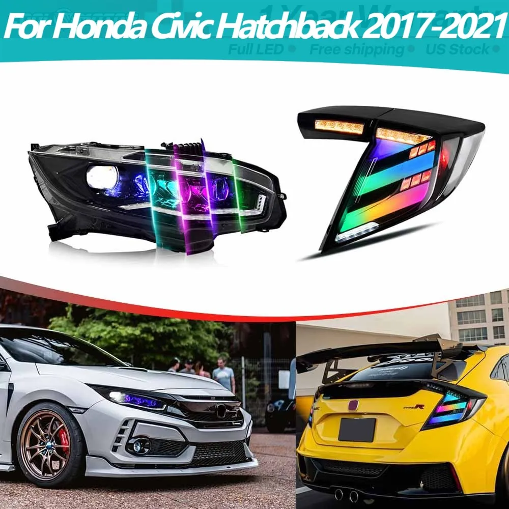 Светодиодные фары + задние фонари в сборе для Honda Civic Hatchback 2017-2021, передние и задние фонари
Светодиодные фары + задние фонари в сборе для Honda Civic Hatchback 2017-2021, передние и задние фонари