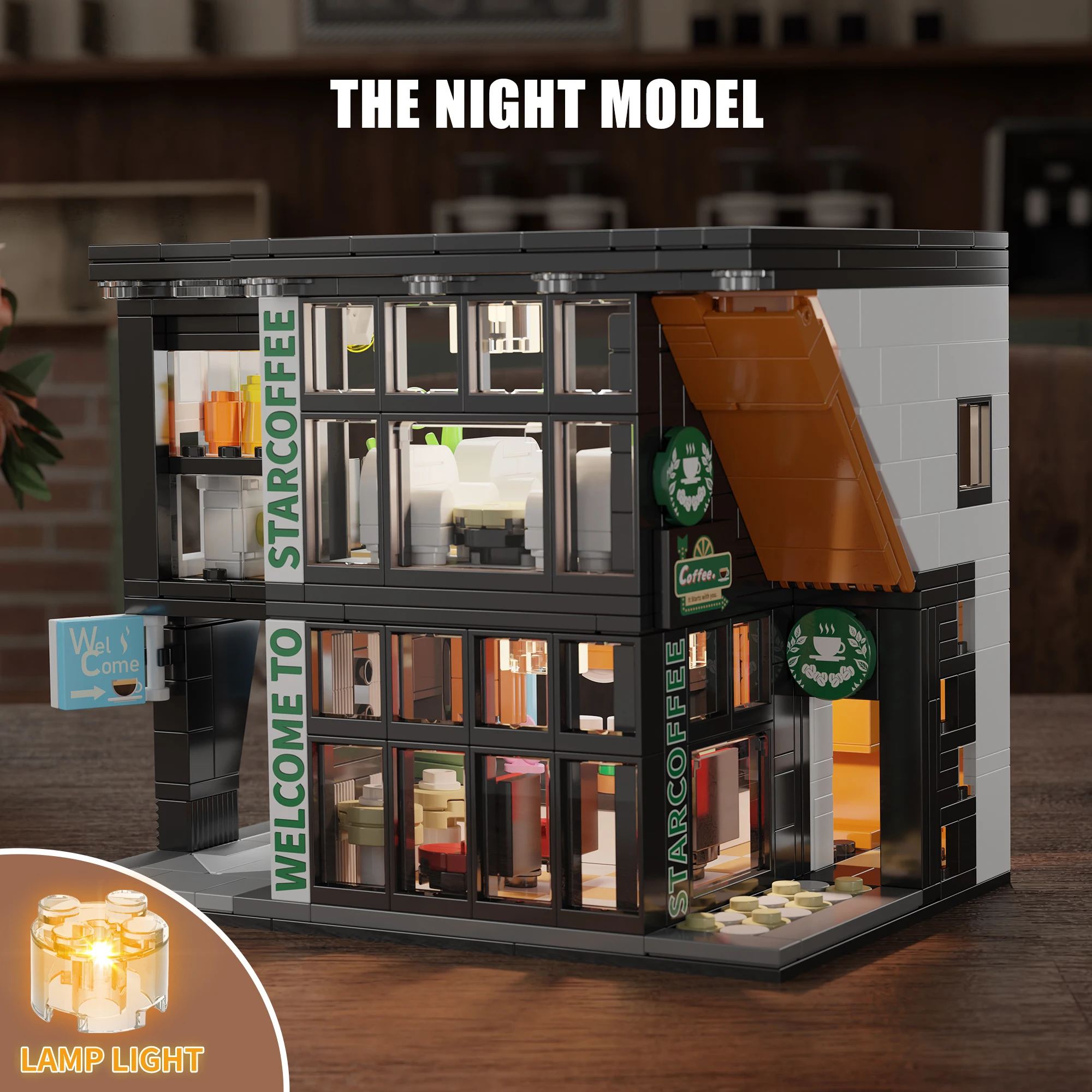 City Street View Coffee Shop Building Blocks Set 581 Pcs Mini Bricks Cafe Architecture Model with LED Lights for Children's Toys
City Street View Coffee Shop Building Blocks Set 581 Pcs Mini Bricks Cafe Architecture Model with LED Lights for Children's Toys