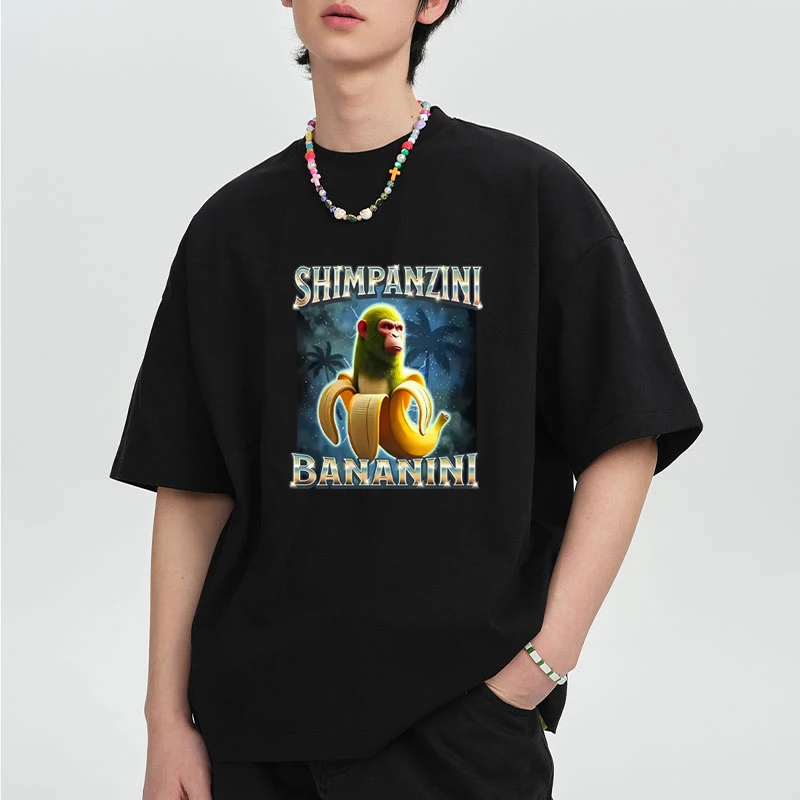 Shimpanzini Bananini Italian Brainrot Funny Monkey Meme short sleeve T-shirts Men Women Summer Fashion Trend Casual tops Unisex
Shimpanzini Bananini Italian Brainrot Funny Monkey Meme short sleeve T-shirts Men Women Summer Fashion Trend Casual tops Unisex