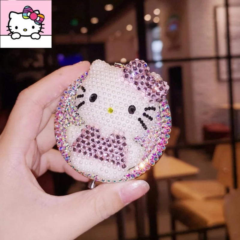 Зеркало hello kitty, мини-складное портативное туалетное зеркало, роскошное зеркало для макияжа со стразами в качестве подарка на день рождения для вашего лучшего друга 
Зеркало hello kitty, мини-складное портативное туалетное зеркало, роскошное зеркало для макияжа со стразами в качестве подарка на день рождения для вашего лучшего друга