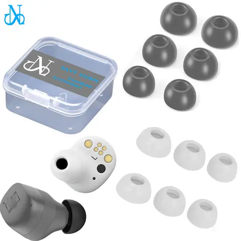 3Pairs Premium Ear tips for Sennheiser MOMENTUM True Wireless 3 Memory Foam Eartips Cover to Avoid Falling Off Black Gray