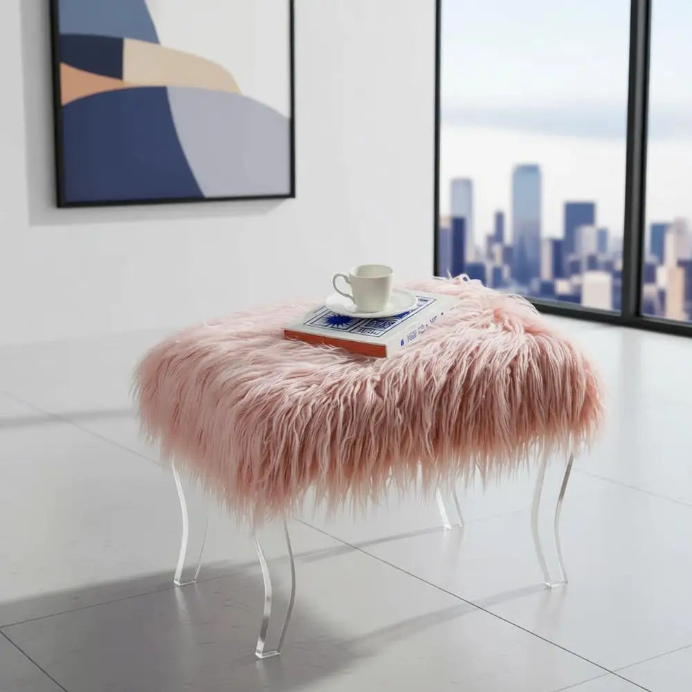 24 Pink Ottoman with Acrylic Legs for Vanity, Living Room, Bedroom, Entryway, or Makeup Area
24 Pink Ottoman with Acrylic Legs for Vanity, Living Room, Bedroom, Entryway, or Makeup Area