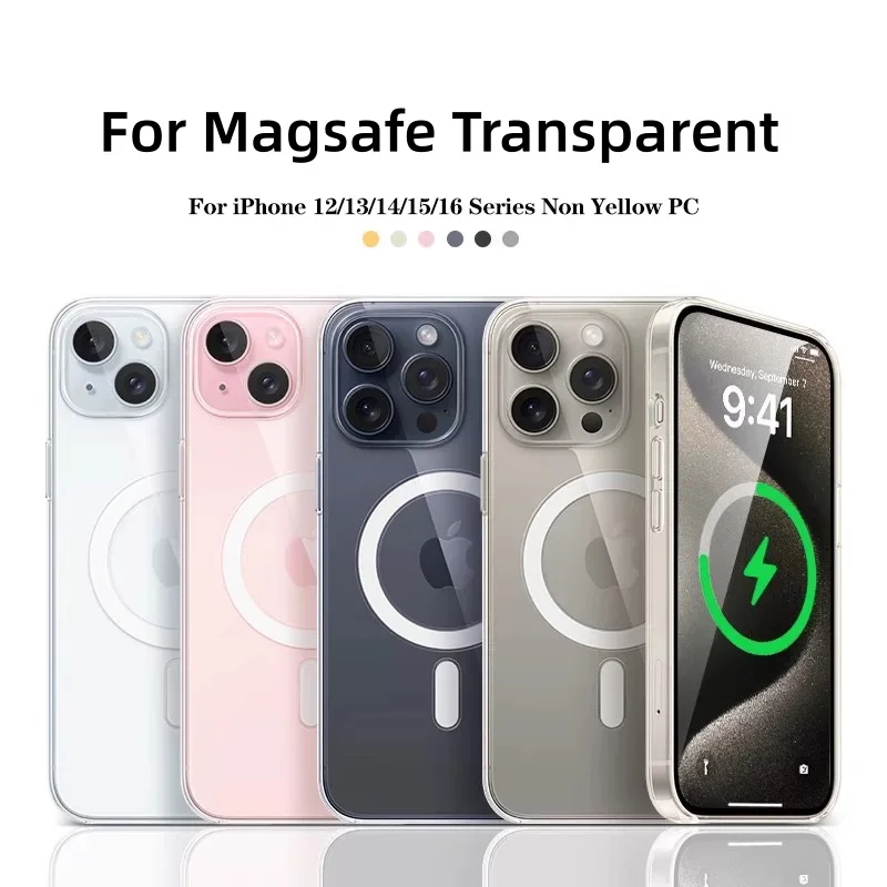 Luxury Magnetic Wireless Charge For Magsafe Case for iPhone 16 15 14 13 12 Plus Back Cover Transparent Case
Luxury Magnetic Wireless Charge For Magsafe Case for iPhone 16 15 14 13 12 Plus Back Cover Transparent Case