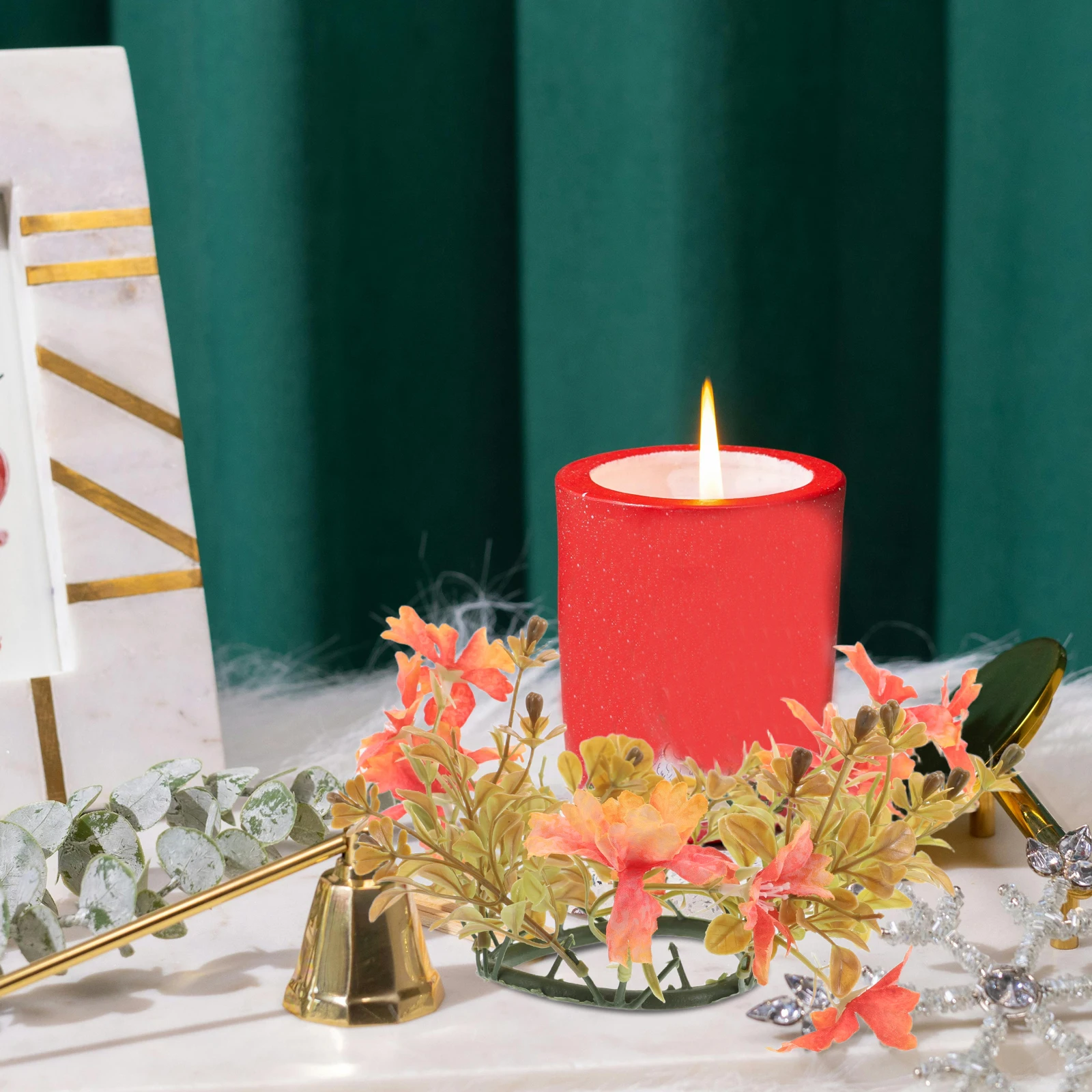 Artificial Flower Ring Wreath Realistic Autumn Fall Thanksgiving Pillar Candleholder Spring Tabletop Event Decoration
Artificial Flower Ring Wreath Realistic Autumn Fall Thanksgiving Pillar Candleholder Spring Tabletop Event Decoration