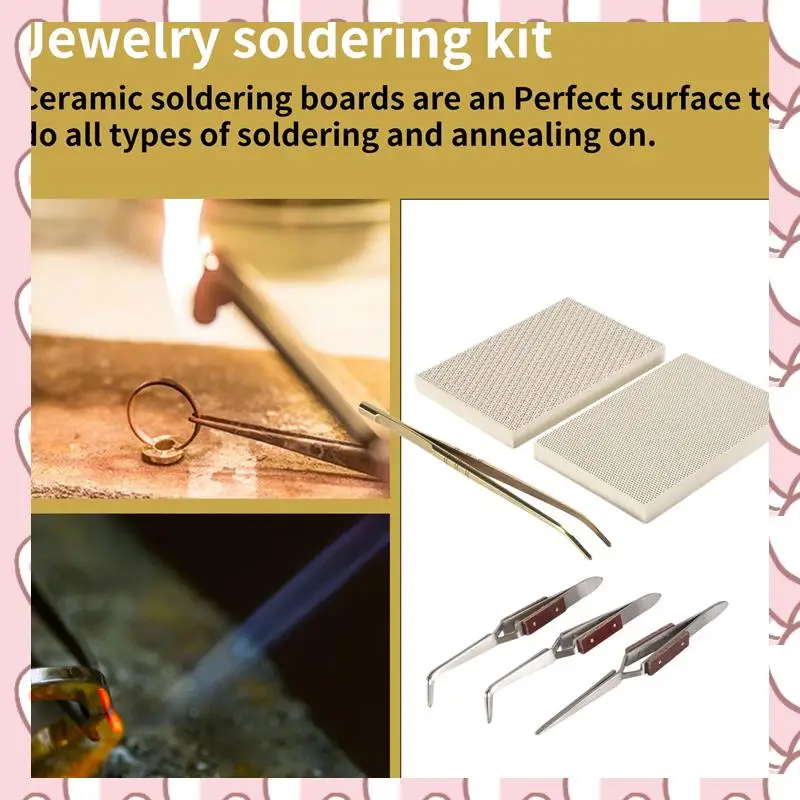 HHTL 6 Pcs Jewelry Soldering Kit,Soldering Boards Solder Plate Jewelers Making Melting Casting Tools Supplies,Tweezers Easy Inst
HHTL 6 Pcs Jewelry Soldering Kit,Soldering Boards Solder Plate Jewelers Making Melting Casting Tools Supplies,Tweezers Easy Inst