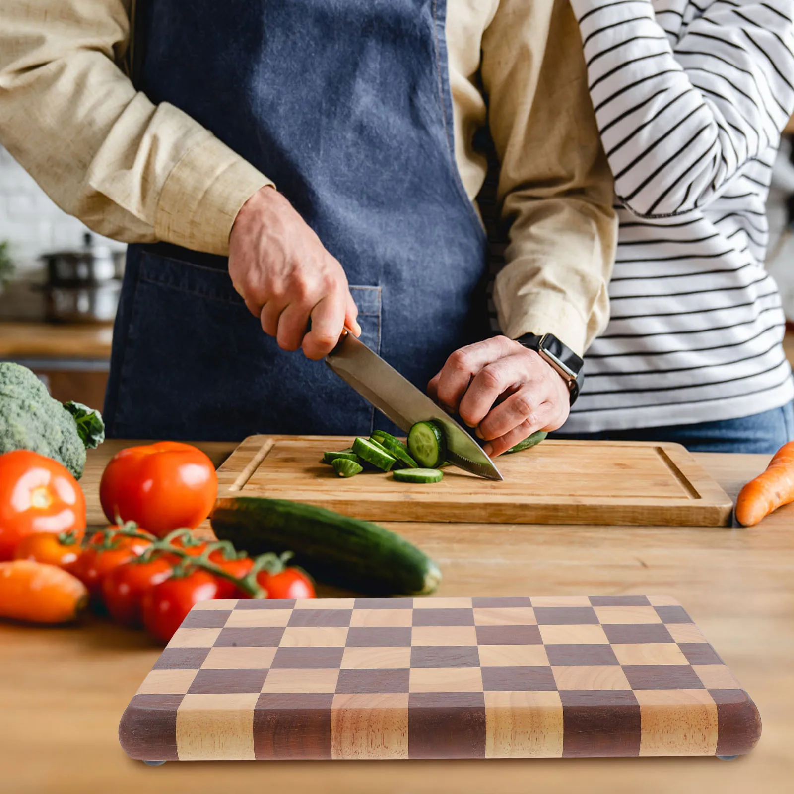 Stable Wood Cutting Board For Kitchen Vegetable Meat Prep Large Wooden Chopping Board Non-Slip Checked Design Home Use
Stable Wood Cutting Board For Kitchen Vegetable Meat Prep Large Wooden Chopping Board Non-Slip Checked Design Home Use