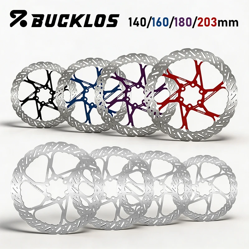 BUCKLOS Bicycle Disc Brake Rotor Hydraulic Disc Brake 140/160/180/203mm High Strength Heat Dissipation Rotor for MTB Road Bike
BUCKLOS Bicycle Disc Brake Rotor Hydraulic Disc Brake 140/160/180/203mm High Strength Heat Dissipation Rotor for MTB Road Bike