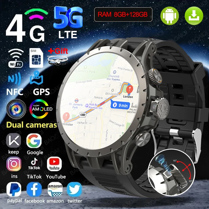 5G/4G Full Netcom Smart Watch 466*466 Amoled Screen Display 8GB+128GB RAM GPS WIFI Video Call 5MP Camera Google Play Smartwatch
5G/4G Full Netcom Smart Watch 466*466 Amoled Screen Display 8GB+128GB RAM GPS WIFI Video Call 5MP Camera Google Play Smartwatch