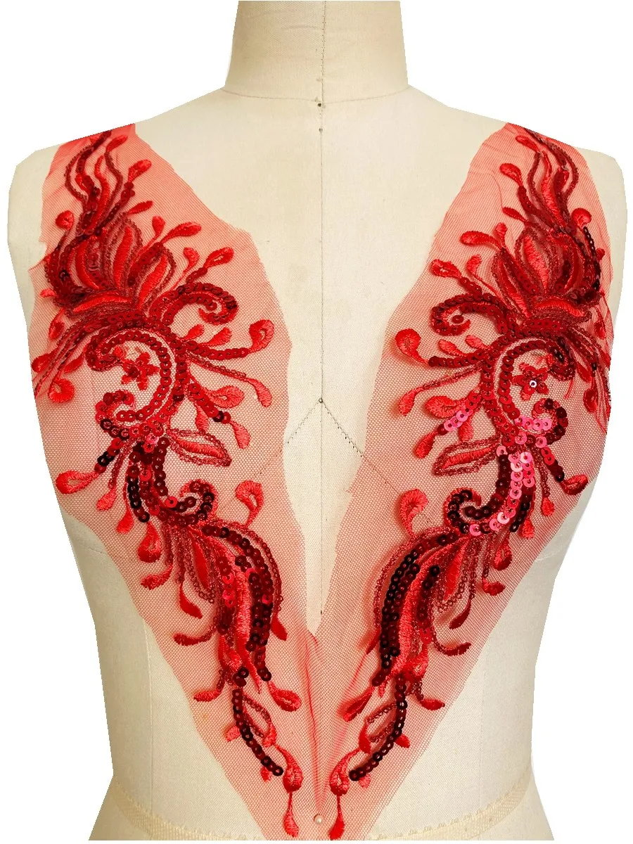 14 Colors Evening Dress V Neck Clothing Decorative Accessories DIY A Pair of Embroidered Lace with Sequins Fabric
14 Colors Evening Dress V Neck Clothing Decorative Accessories DIY A Pair of Embroidered Lace with Sequins Fabric