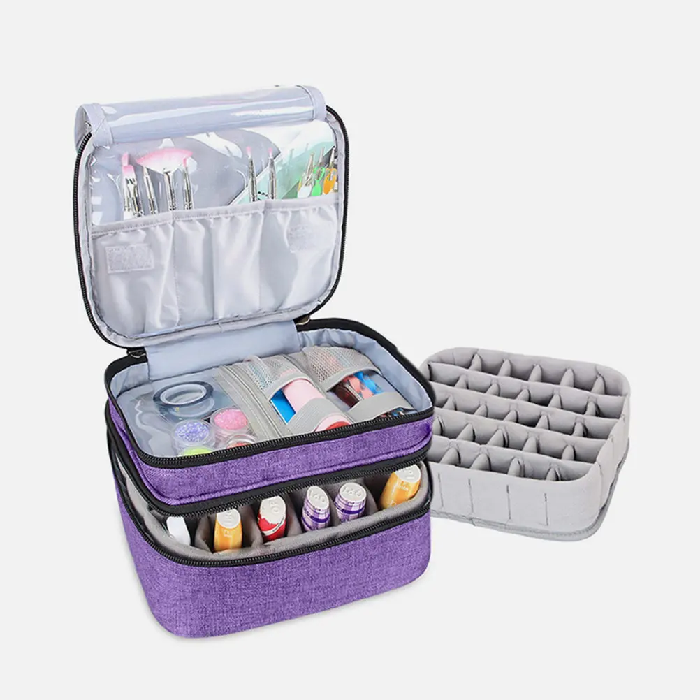 Двухслойная сумка-органайзер для лаков для ногтей, портативный чехол для эфирных масел, большая вместимость, прочный и безопасный материал, надежная молния.
Двухслойная сумка-органайзер для лаков для ногтей, портативный чехол для эфирных масел, большая вместимость, прочный и безопасный материал, надежная молния.