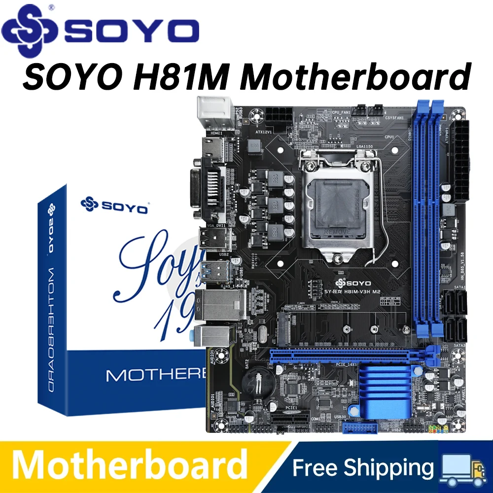 SOYO H81M Gaming Motherboard Dual Channel DDR3 M.2 NVME PCIEx16 HDMI VGA Interface LGA 1150 Supports Intel Core 4th Gen CPU
SOYO H81M Gaming Motherboard Dual Channel DDR3 M.2 NVME PCIEx16 HDMI VGA Interface LGA 1150 Supports Intel Core 4th Gen CPU