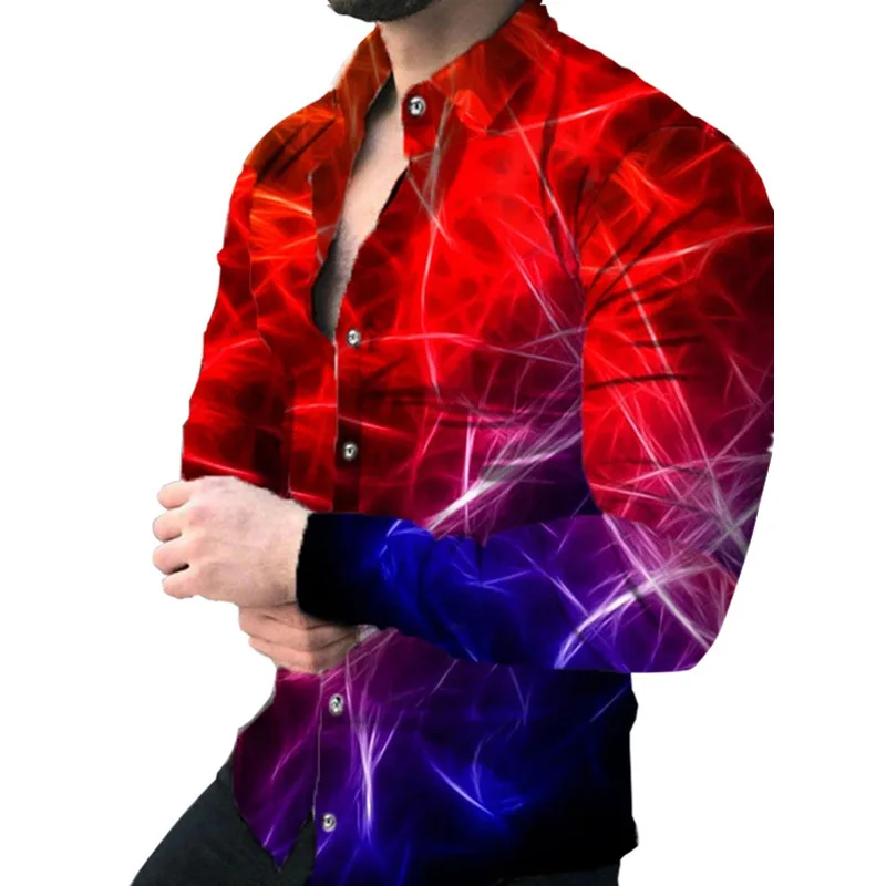 New 3D Digital Printed Men's Casual Long Sleeved Shirt From Europe and America
New 3D Digital Printed Men's Casual Long Sleeved Shirt From Europe and America