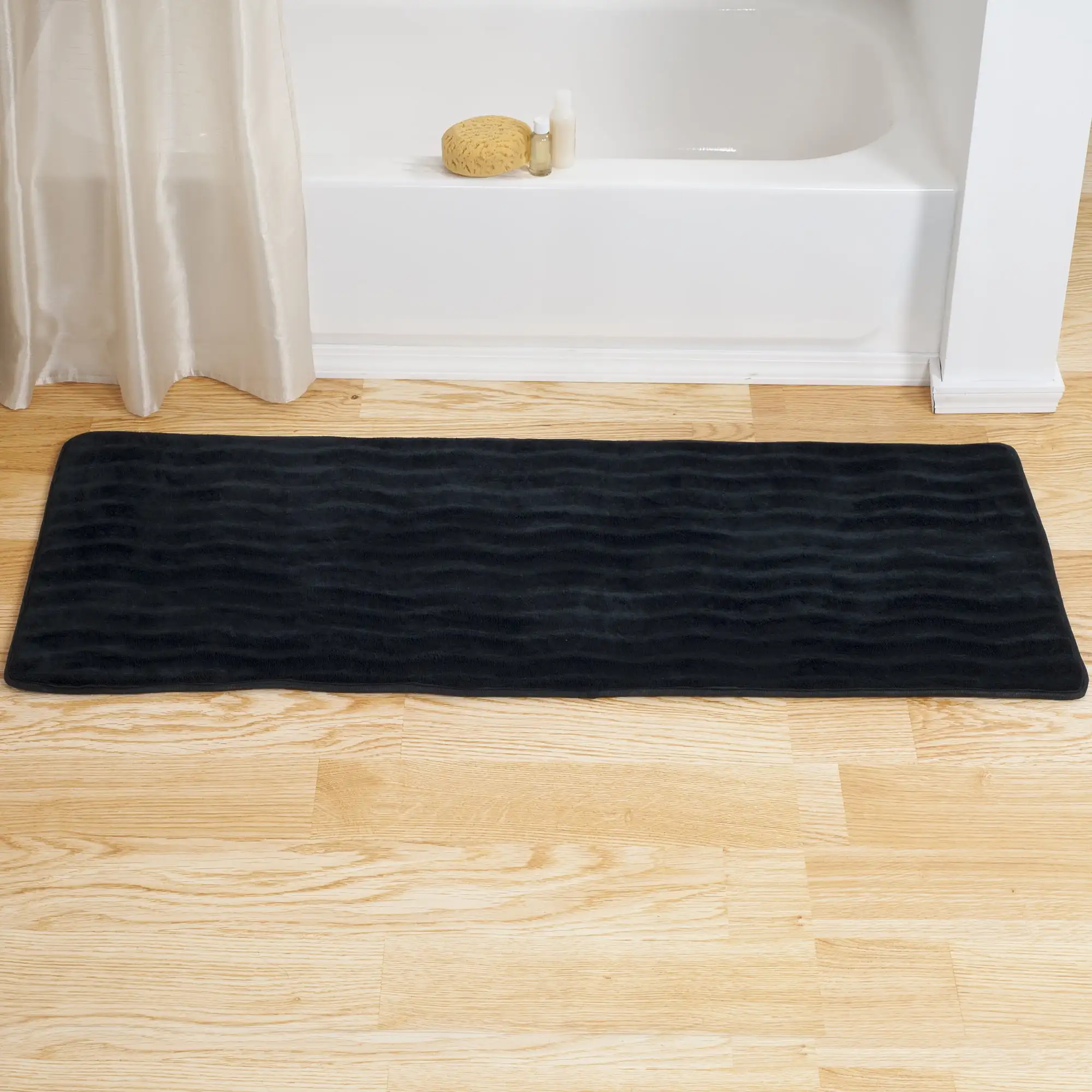 Microfiber Memory Foam Bathmat Oversized Padded Nonslip Accent Rug for Bathroom, Kitchen, Laundry Room, Wave Pattern by (Black
Microfiber Memory Foam Bathmat Oversized Padded Nonslip Accent Rug for Bathroom, Kitchen, Laundry Room, Wave Pattern by (Black