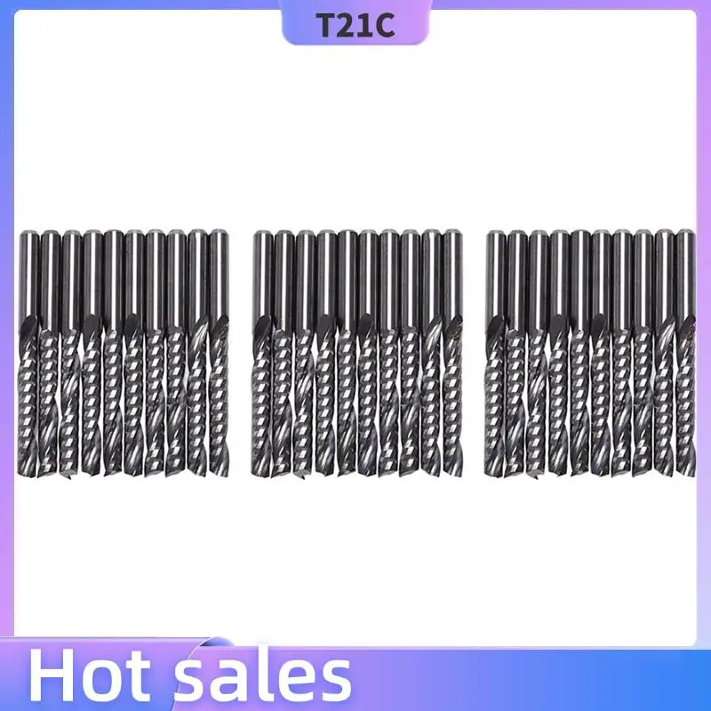 T21C 30Pcs Cnc Router Bits 3.175 X 22Mm Single Flute Spiral Carbide Cnc Router Bits Milling Cutter
T21C 30Pcs Cnc Router Bits 3.175 X 22Mm Single Flute Spiral Carbide Cnc Router Bits Milling Cutter